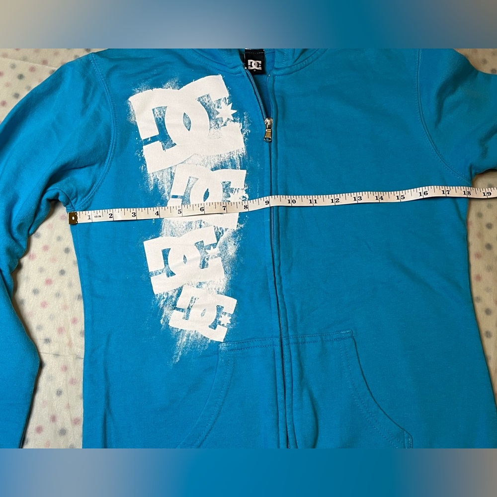 Sz Small Vtg DC Blue zip up hoodie - Picture 6 of 7